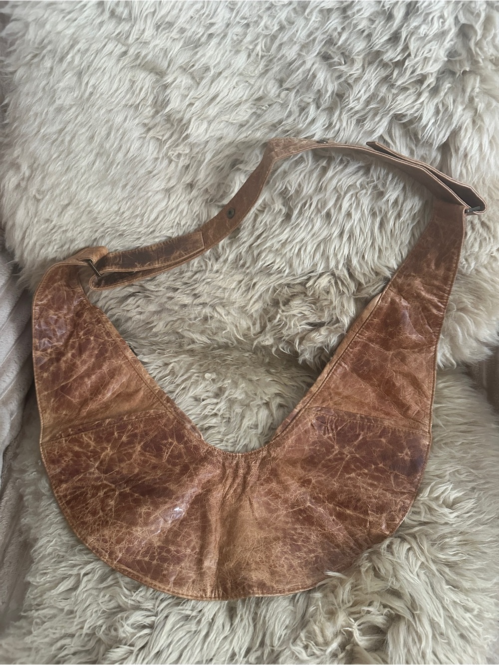 Sash Lamb Leather Vintage-Inspired Brown Crossbody Hobo Bag